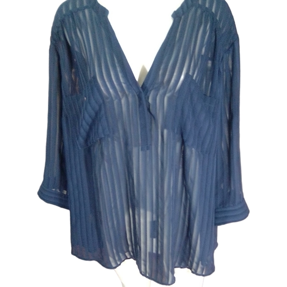 Torrid Sheer V Neck Blouse EUC size 4 - Picture 2 of 4